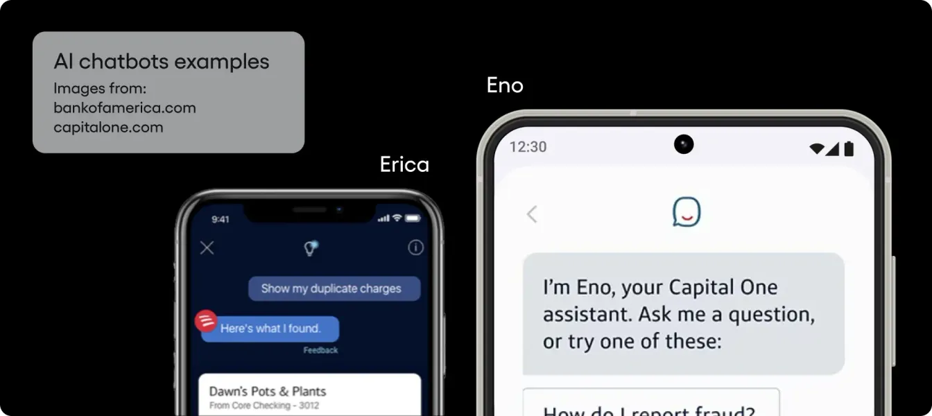 Chatbot examples: Bank of America’s Erica & Capital One’s Eno