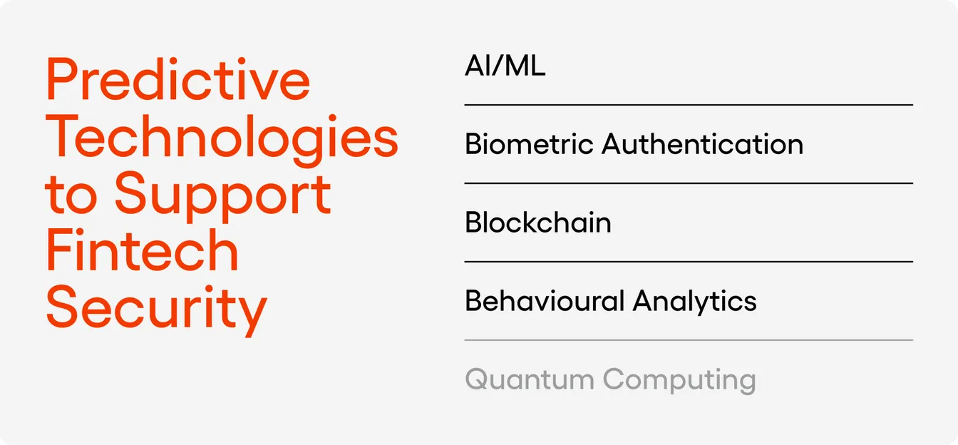 Predictive Technologies to Support Fintech Security: AI/ML, Biometric Authentication, Blockchain, Behavioural Analytics, Quantum Computing