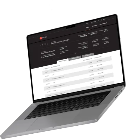 Screens of the Bank BPH product on a device.