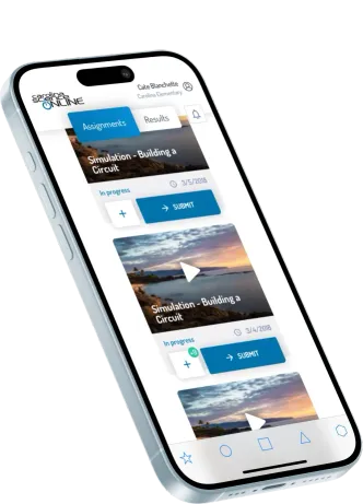 Screens of the CBS product on a device.