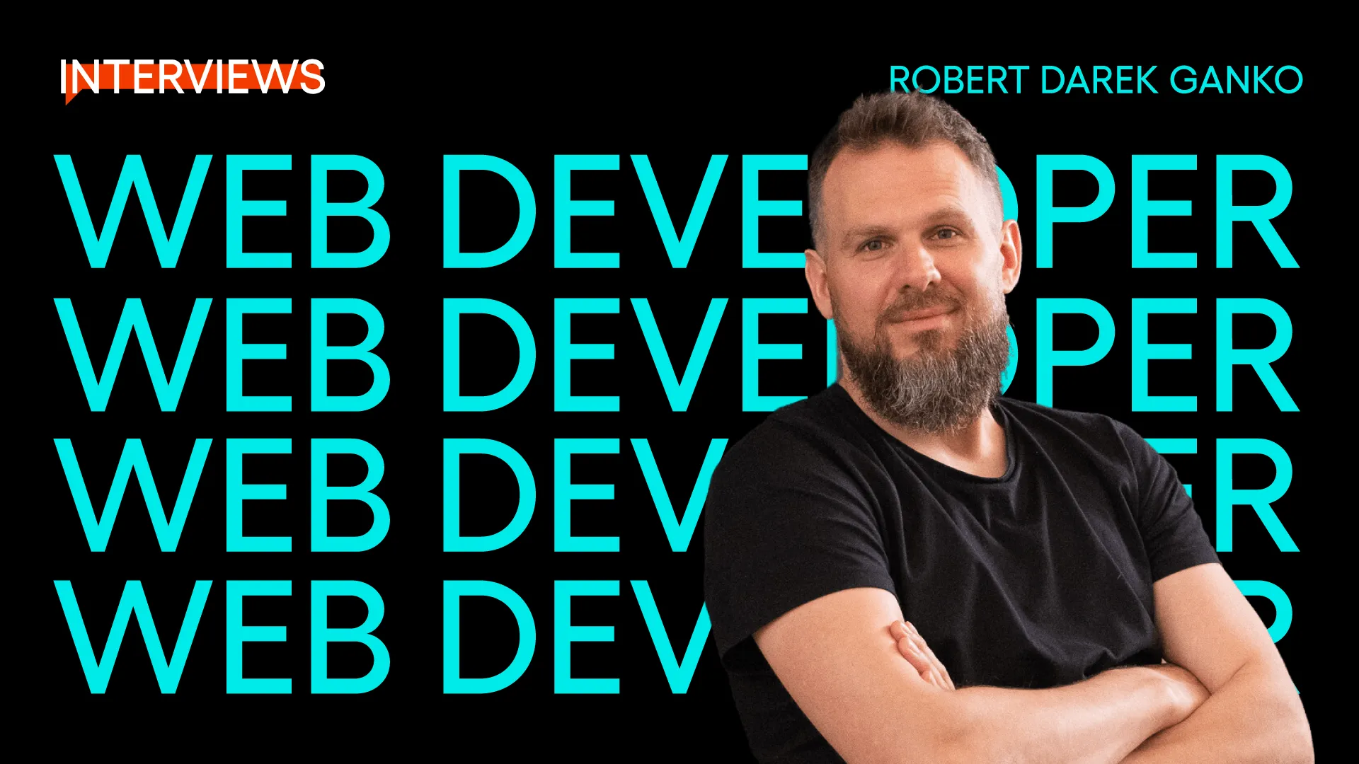 Cover with the text "Web Developer" and a photo of Robert Darek, arms crossed.