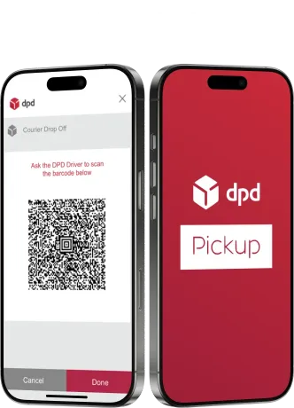 Screens of the DPD product on a device.