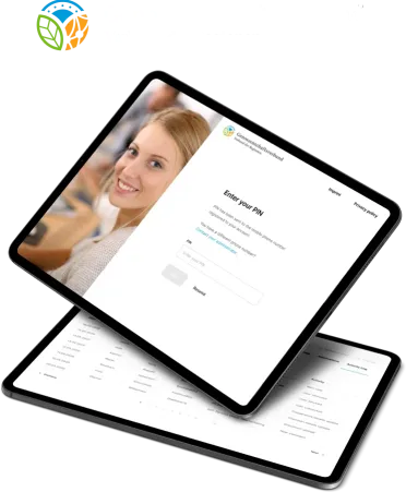 Screens of the Genossenschaftsverband product on a device.