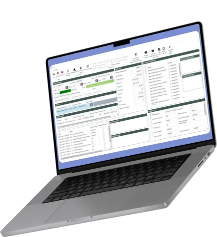 Screens of the Fintech company (NDA) product on a device.