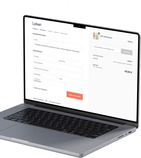 Screens of the Lykon product on a device.