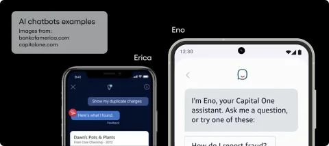 Chatbot examples: Bank of America’s Erica & Capital One’s Eno