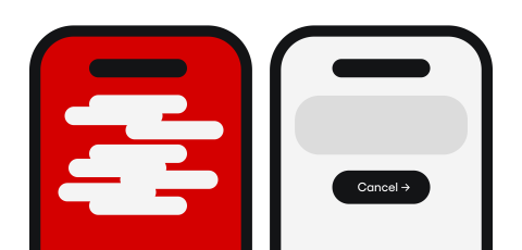 A comparison of two phone interfaces. The left (Dark Pattern) shows a hidden cancellation button and confusing colours. The right (Transparent Design) shows a clear "Cancel Subscription" button available in one click.
